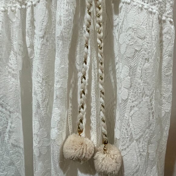 NWT $48 Cupshe Boho Lace Bohemian Flowy White Lace Midi Festival Dress Size Sm - Picture 11 of 15